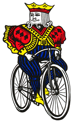 King on bicycle
