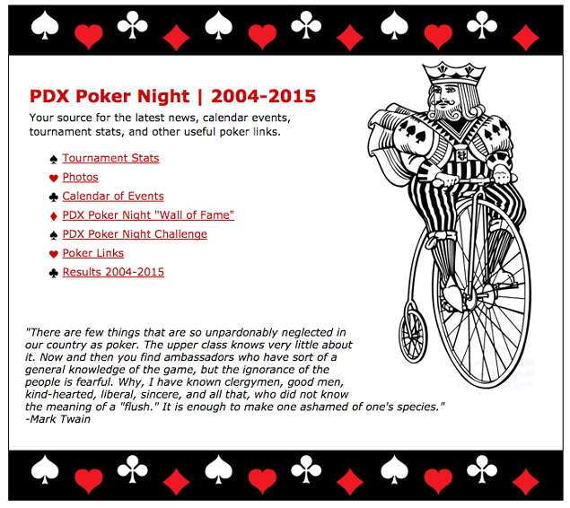 Screenshot of previous website